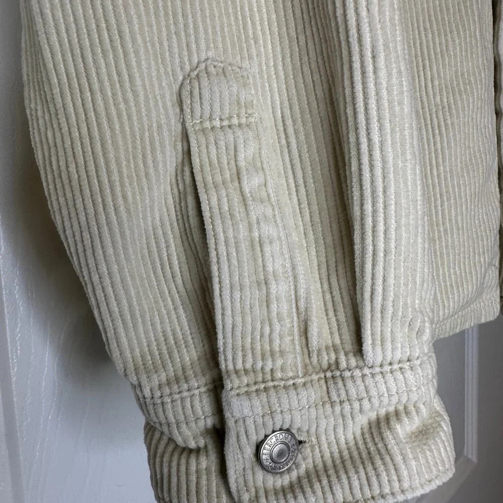 Abercrombie & Fitch Cream Corduroy Shacket Overshirt | Men’s Size S